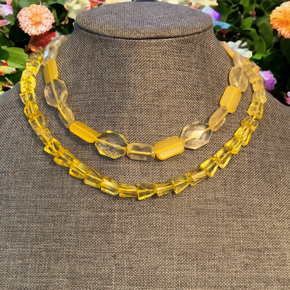 Nena layered yellow bead necklace